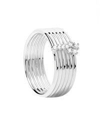 Intramontabile anello in argento con zirconi SUPER NOVA Silver AN02-614