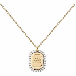 Originální pozlacený náhrdelník Vodnář AQUARIUS CO01-566-U (řetízek, přívěsek)