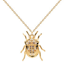 Originální pozlacený náhrdelník LUCK Beetle Amulet CO01-254-U (řetízek, přívěsek)