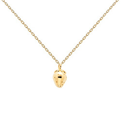 Pozlacený náhrdelník pro matku i dceru Jahoda LA FRAISE Gold CO01-190-U (řetízek, přívěsek)