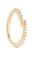 Pozlacený otevřený prsten s čirými zirkony EMBRACE Gold AN01-805