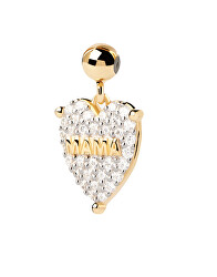 Pandantiv placat cu aur Inimă cu pietre de zircon Mama Charms CH01-076-U