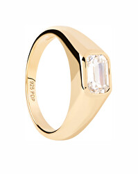 Pozlacený prsten ze stříbra Octagon Shimmer Essentials AN01-985