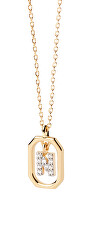 Charmante vergoldete Halskette Buchstabe "N" LETTERS CO01-525-U (Halskette, Anhänger)