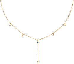 Pôvabný pozlátený náhrdelník so zirkónmi MANA Gold CO01-194-U