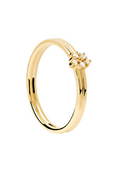 Pôvabný pozlátený prsteň so zirkónmi NOVA Gold AN01-615