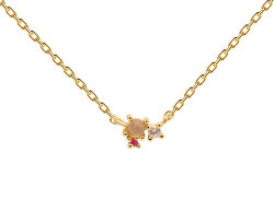 Romantický pozlátený náhrdelník zo striebra ROSÉ BLUSH Gold CO01-175-U