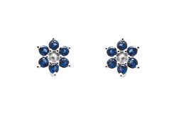 Stříbrné kytičkové náušnice pro matku i dceru INDIGO PEONY Silver AR02-348-U