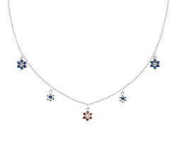 Strieborný kvetinkový náhrdelník pre matku i dcéru LES Filles Silver CO02-237-U