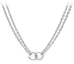 Štýlový oceľový náhrdelník s krúžkami Seduction BJ02A4101