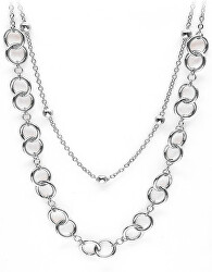 Výrazný oceľový dvojitý náhrdelník Seduction BJ02A9101
