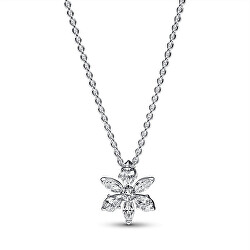 Blyštivý náhrdelník ze stříbra Květina 392387C01-45