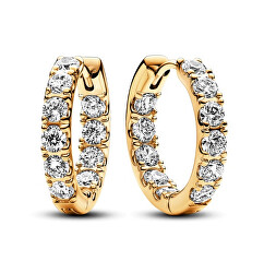 Elegantní pozlacené kruhy se zirkony Timeless Shine 263002C01