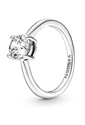 Jemný strieborný zásnubný prsteň Timeless 190052C01