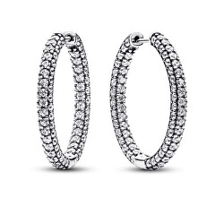 Blyštivé náušnice Pavé kruhy Timeless 293016C01