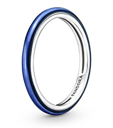 Minimalistický strieborný prsteň s modrým smaltom 199655C02