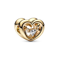 Charm romantico placcato in oro Cuore Shine 762493C01