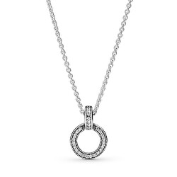 Bájos ezüst nyaklánc cirkóniumkövekkel 399487C01-45 (lánc, medál)