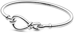 Infinity Knot Armband aus massivem Silber 598893C00