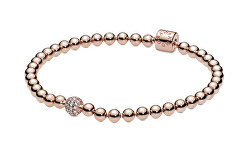 Bracciale con perline placcato oro Signature Rose 588342CZ