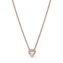 Pozlacený náhrdelník s třpytivým srdíčkem Rose Timeless 388425C01-45