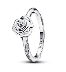 Pôvabný strieborný prsteň Rozkvitnutá ruža Moments 193215C01