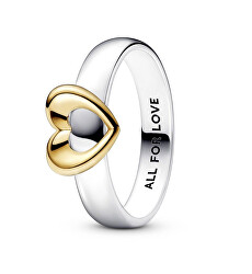Romantický prsteň Posuvné srdce Shine 162504C00