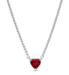 Slušivý strieborný náhrdelník Trblietavé srdce Timeless 392542C01-45