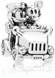 Stříbrný korálek Mickey a Minnie v autě 797174