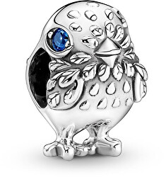 Stříbrný korálek Ptáček s modrými zirkony 790769C01