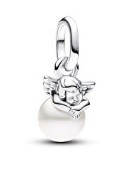 Stříbrný mini přívěsek Andělíček s perlou ME 793108C01