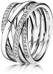 SLEVA - Stříbrný propletený prsten Timeless 190919CZ
