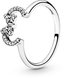 Třpytivý stříbrný prsten Minnie Disney 197509CZ