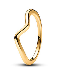 Vlnitý pozlacený prsten Timeless Rose 163095C00
