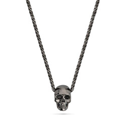 Dizajnový tmavý náhrdelník s lebkou Tribal Edge PEAGN2120212