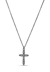 Nadčasový oceľový náhrdelník Kríž Faith PEAGN0035401