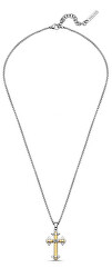 Pánský bicolor náhrdelník s křížkem Spirit PEAGN0036403