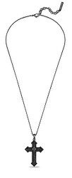 Pánský ocelový náhrdelník Kříž s krystaly Stoneset PEAGN0036502