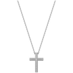 Pánský ocelový náhrdelník s křížkem Gear PEAGN0001401