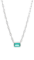 Blýštivý náhrdelník se zeleným kubickým zirkonem Preciosa Atlantis 5353 94