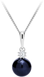 Dechberoucí stříbrný náhrdelník Tonga s pravou říční perlou a kubickou zirkonií Preciosa 5311 20 (řetízek, přívěsek)