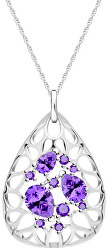 Elegantní stříbrný náhrdelník Lyra Violet 5260 56 (řetízek, přívěsek)