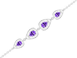 Elegantní stříbrný náramek Lyra Violet 5262 56