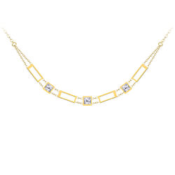 Luxusní pozlacený náhrdelník Straight s čirým křišťálem Preciosa 7390Y00