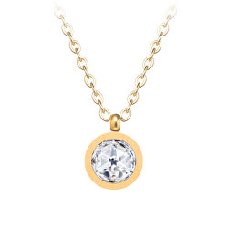 Minimalistický pozlátený náhrdelník Essential s kubickou zirkónia 7433Y00