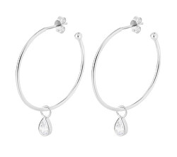 Orecchini 2in1 a cerchio in argento con zirconi Hoop Vibes Glamour 5425 00