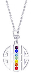 Ocelový náhrdelník s barevnými krystaly Keren 7296 70