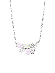 Bezaubernde Halskette mit Kristall und synthetischen Opalen Candy Blossom 2361 70