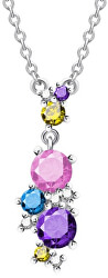 Pestrobarevný náhrdelník Flower 5238 70 (řetízek, přívěsek)