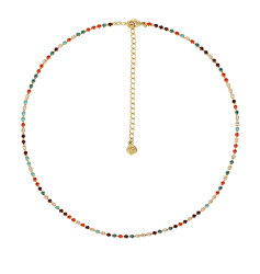 Pozlacený náhrdelník s českým křišťálem Choker Glowline Royal Lagoon 2570Y70